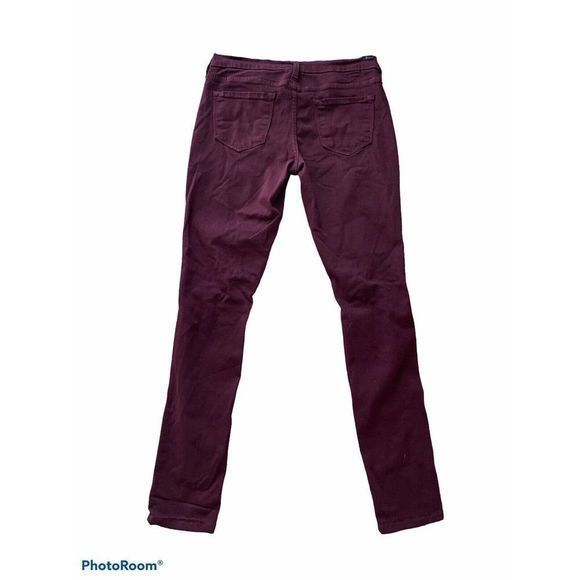 Kancan Stretch Skinny Pants Cut KC1654 Women’s Sz 28 Maroon Burgundy Distressed - Picture 4 of 7